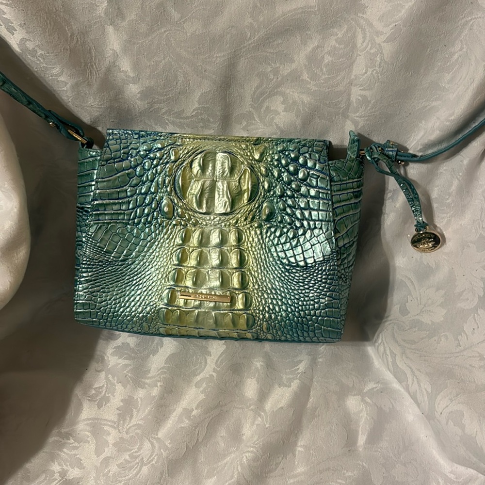 Brahmin 2 tone green purse.  New without tags